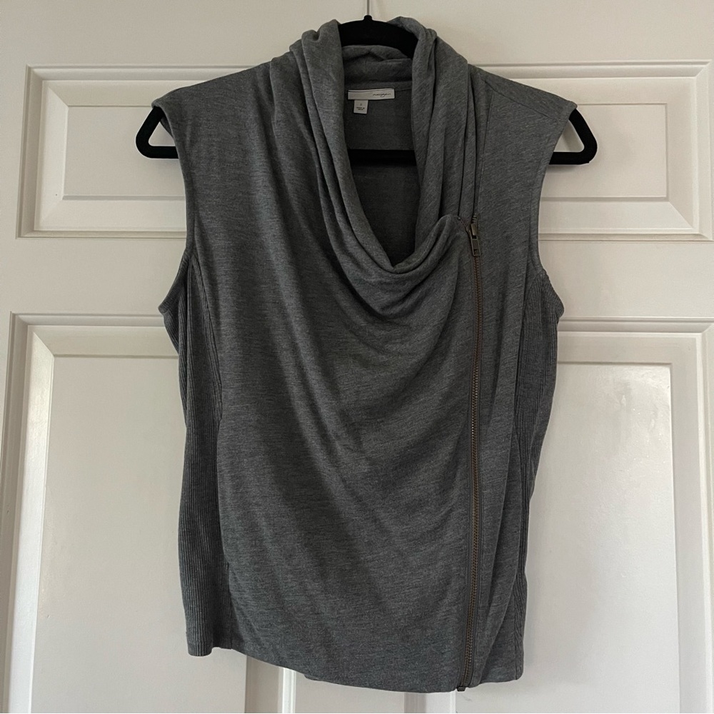Halogen Gray Sleeveless Drape Top